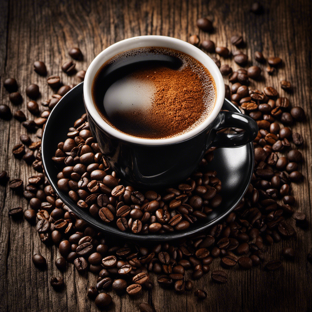 An image capturing a steaming cup of burnt coffee, with dark, charred edges and a bitter aroma