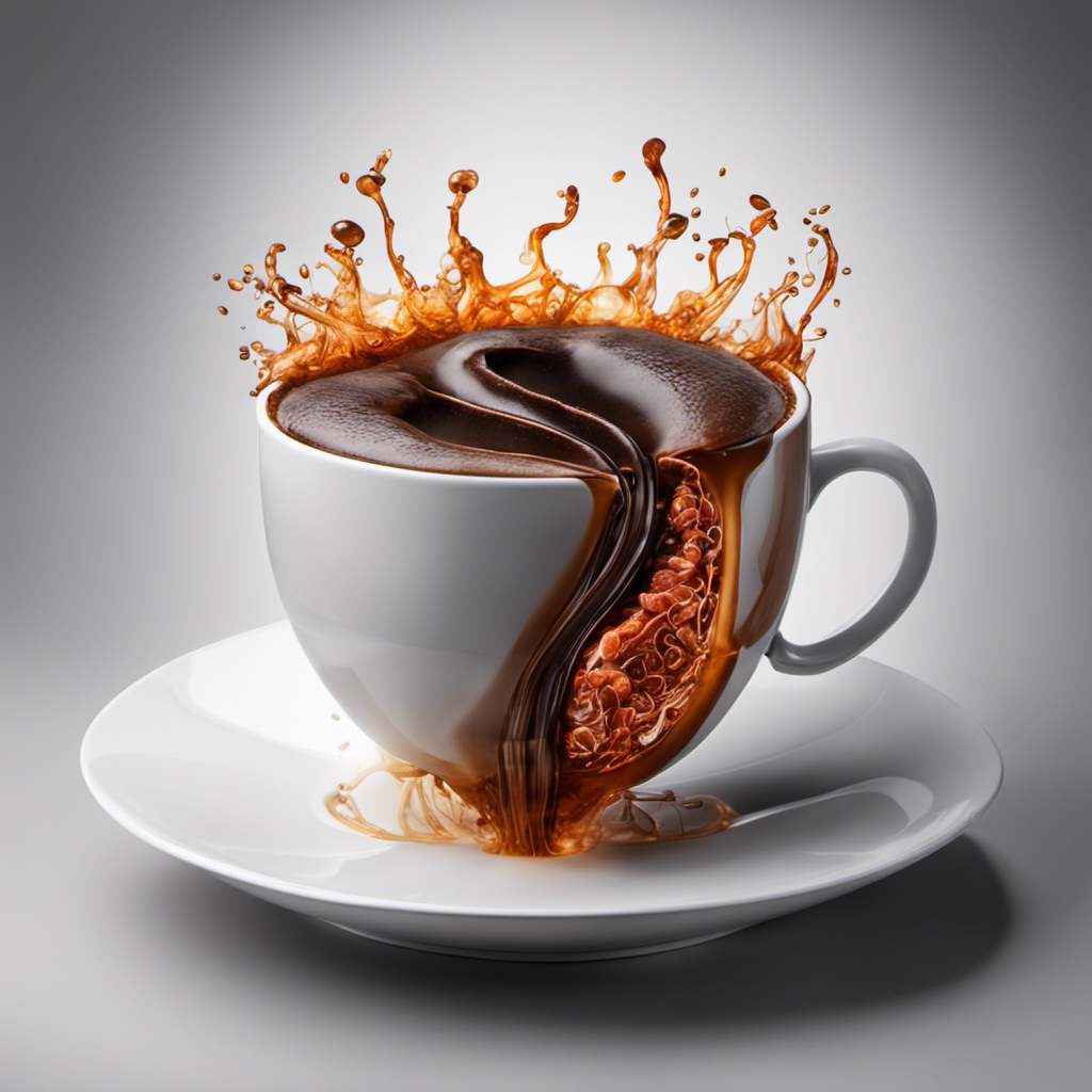 An image of a pristine, healthy liver surrounded by a steaming cup of coffee, with delicate wisps of steam intertwining with the organ