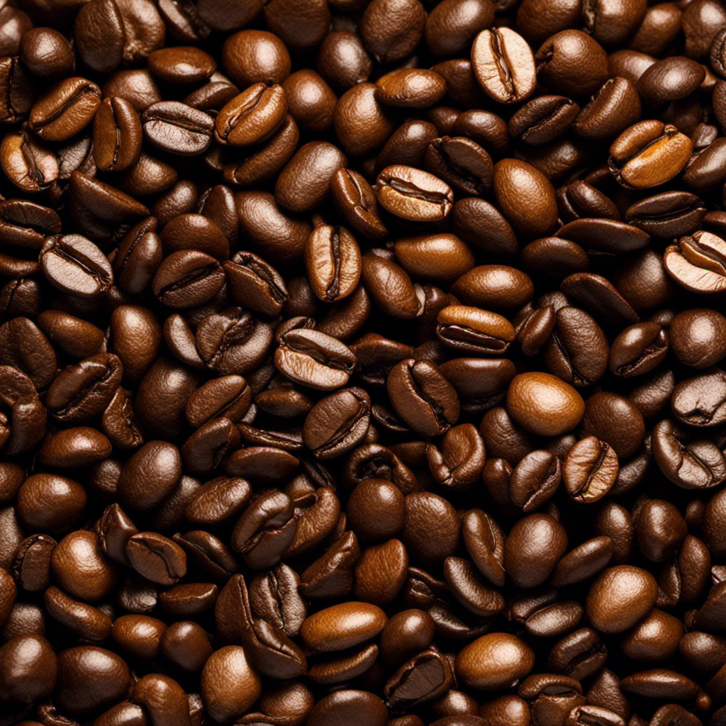 An image showcasing two coffee beans being roasted side by side, one lightly roasted and the other deeply roasted