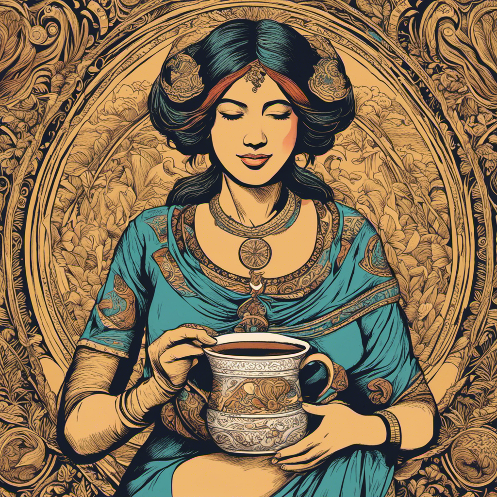 An image with a vibrant illustration of a nursing mother holding a cup of Yerba Mate, while a crossed-out breastfeeding symbol emphasizes the importance of avoiding it