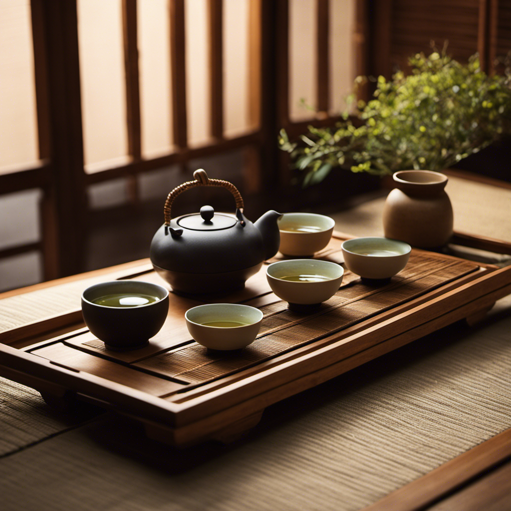 An image showcasing a serene tea ceremony scene
