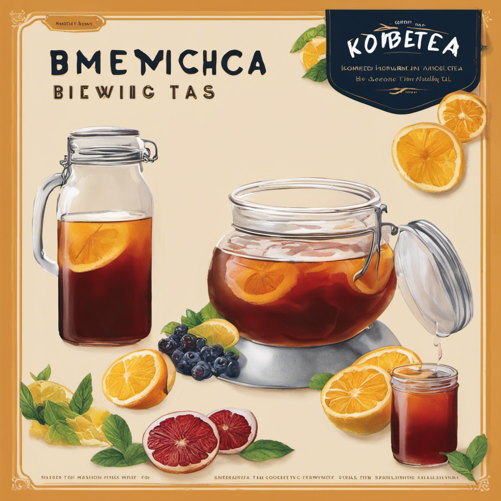 An image showcasing the step-by-step process of brewing kombucha tea