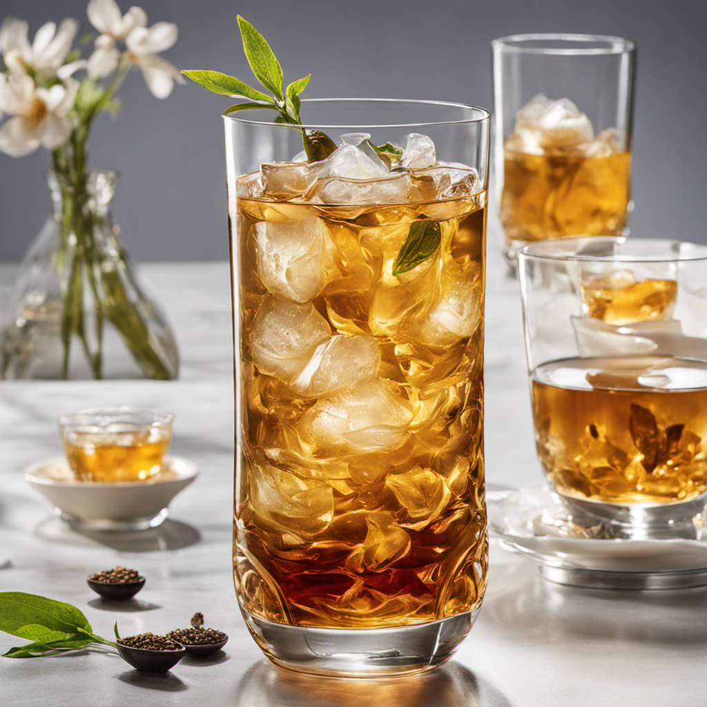 An image capturing the essence of a refreshing oolong tea being served over ice