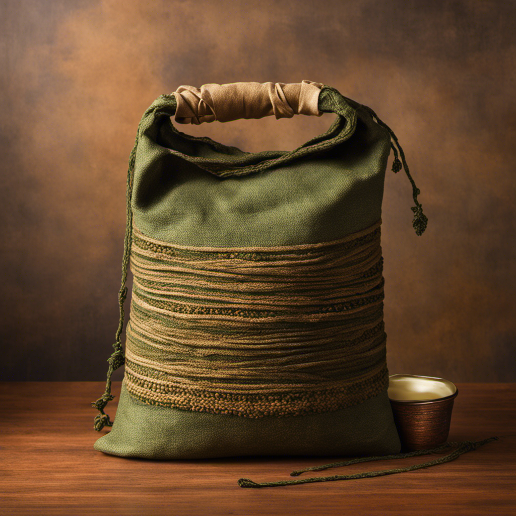 An image showcasing a well-worn, weathered Yerba Mate bag, gracefully aged with time