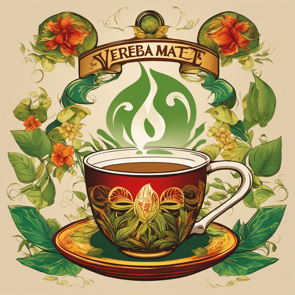 An image showcasing a vibrant, finely brewed cup of yerba mate, gently releasing soothing vapors while a timer beside it gradually ticks away, representing the duration of caffeine's invigorating effects