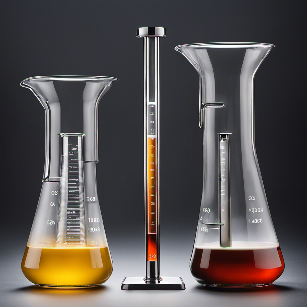 An image showcasing two identical teaspoons, one pouring liquid into a graduated cylinder marked in milliliters