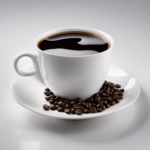 An image showcasing three teaspoons of rich, dark coffee, beautifully poured into a delicate white porcelain cup