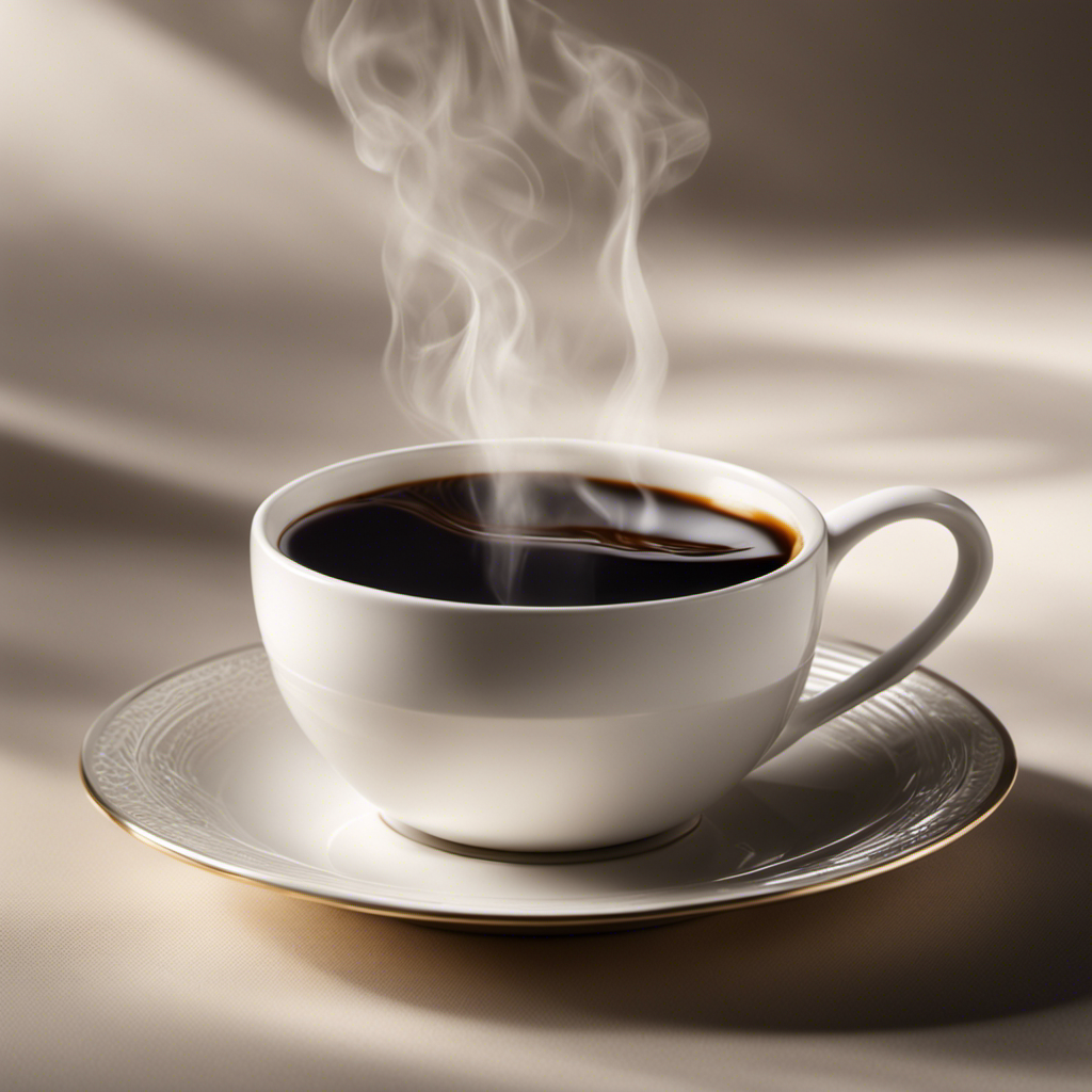 An image showcasing two teaspoons of rich, dark coffee, filling a delicate porcelain cup