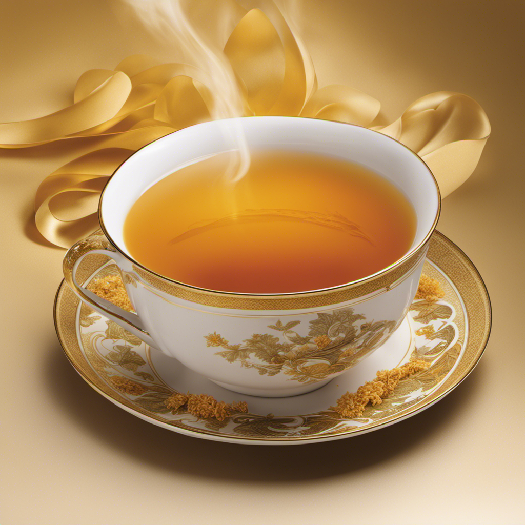 An image showcasing a steaming cup of Twinings China Oolong tea, filled to the brim with rich amber liquid