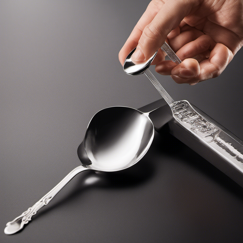 An image that showcases a measuring spoon pouring 12