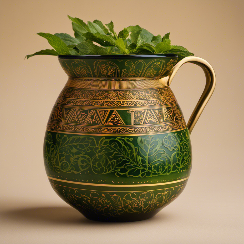 An image showcasing a traditional gourd filled with precisely measured dry yerba mate, gradually poured into a cup