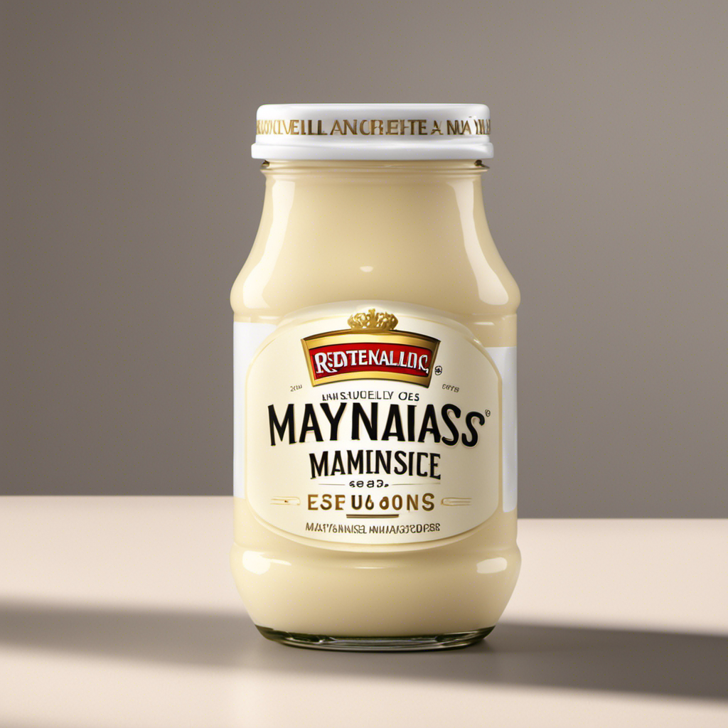 An image showcasing a small glass jar filled with precisely measured 2 teaspoons of creamy mayonnaise