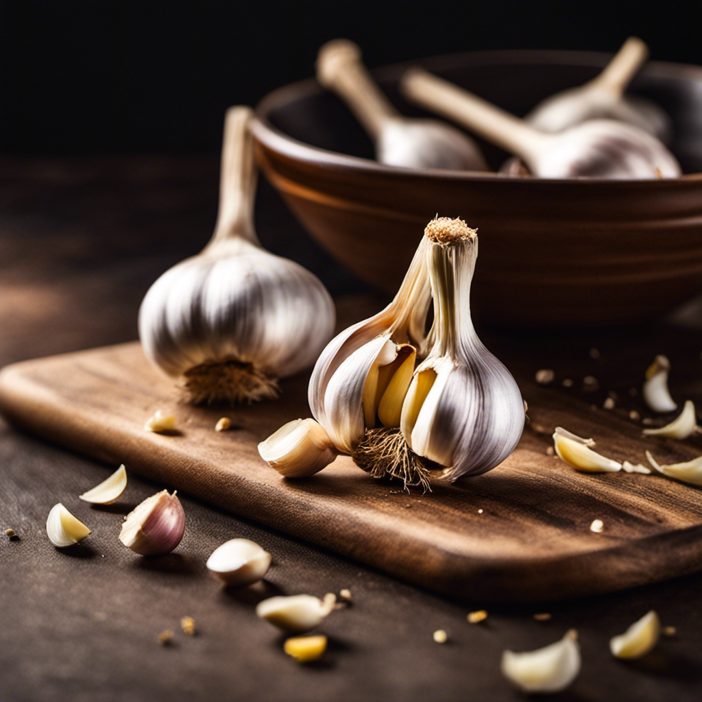 An image showcasing two elegant, delicate teaspoons holding freshly chopped garlic