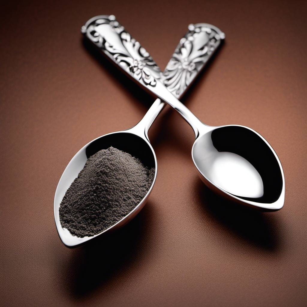 An image depicting two measuring spoons side by side, one holding 20 millimeters of liquid and the other filled with an equivalent amount in teaspoons