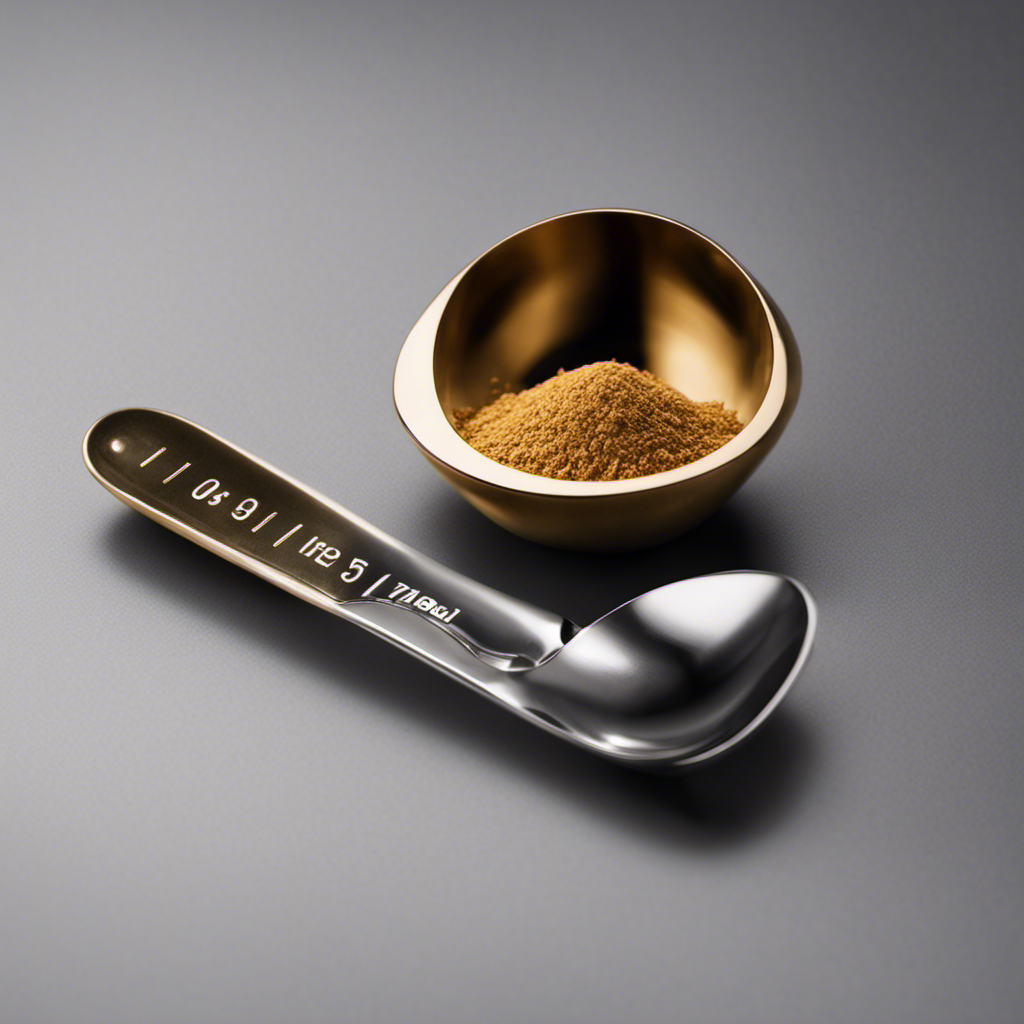 An image showcasing a measuring spoon filled with one ounce of a substance, while a teaspoon is positioned beside it, visually demonstrating the conversion between the two measurements