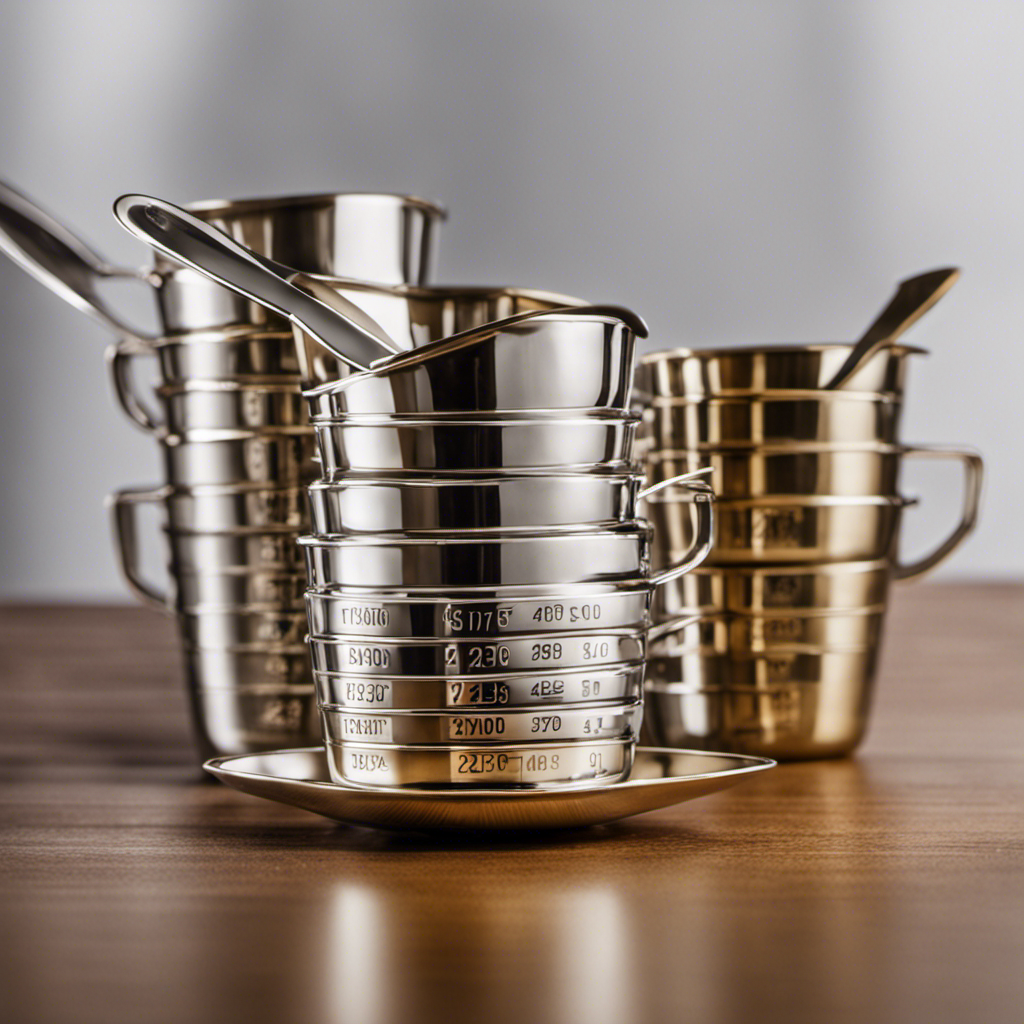 An image displaying a measuring cup filled to 1/12 capacity, with delicate teaspoons neatly aligned beside it