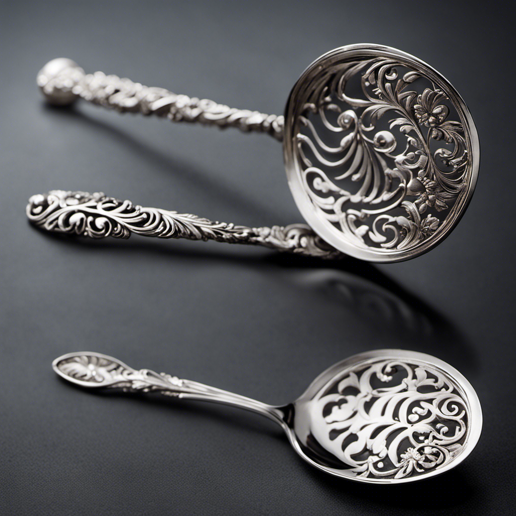 An image showcasing a balanced silver teaspoon delicately holding 1-2 grams of a fine, powdery substance
