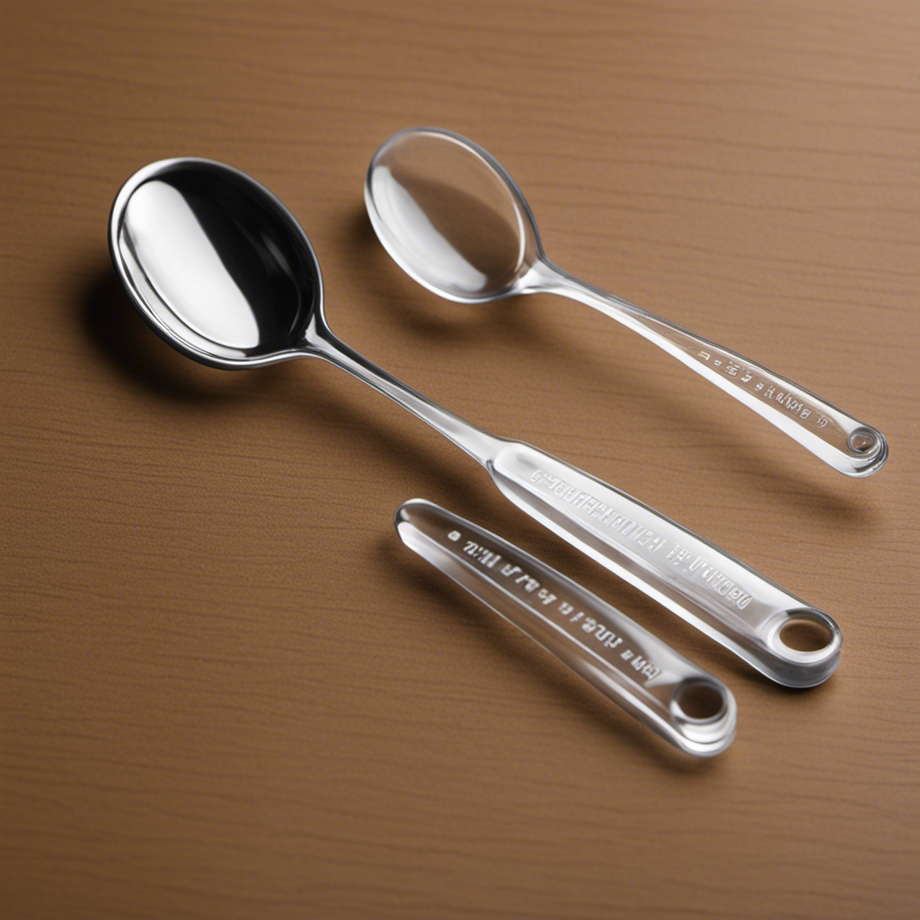 An image showcasing two transparent measuring spoons side by side, one filled with 1