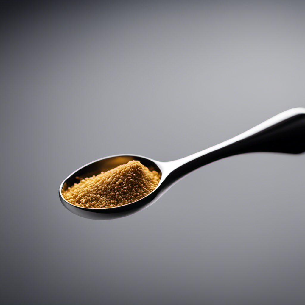 An image showcasing a miniature teaspoon filled with 1