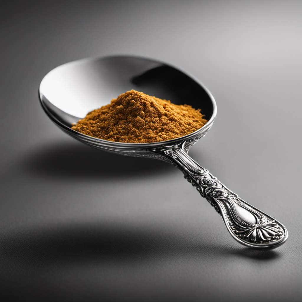 An image depicting a delicate teaspoon holding exactly 1/8 ounce of a substance