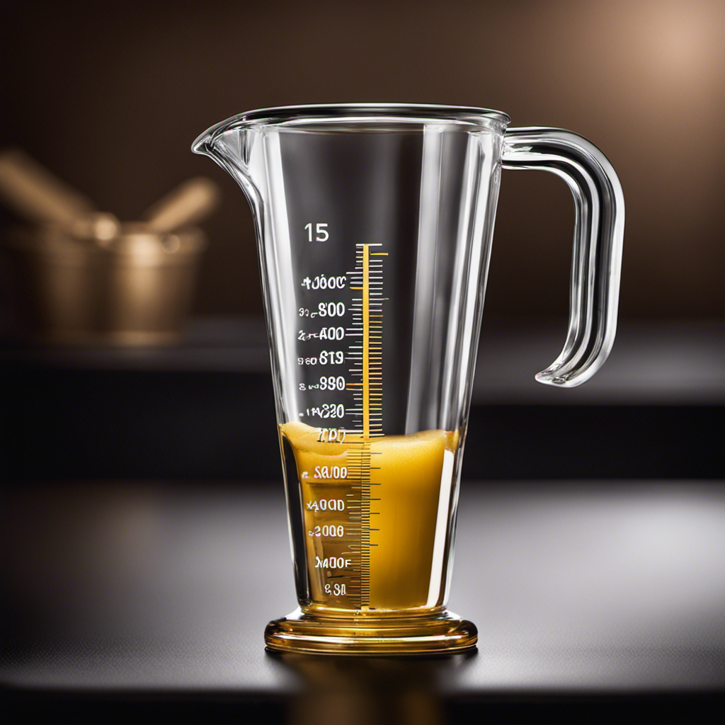 An image showcasing a clear glass measuring cup filled with precisely 1 milliliter of liquid