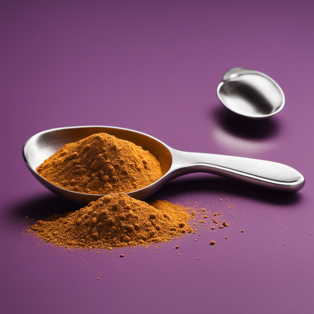 An image showcasing a measuring spoon filled with 1 ounce of a powdered substance, with a teaspoon beside it, clearly displaying the conversion and highlighting the difference in volume between the two units