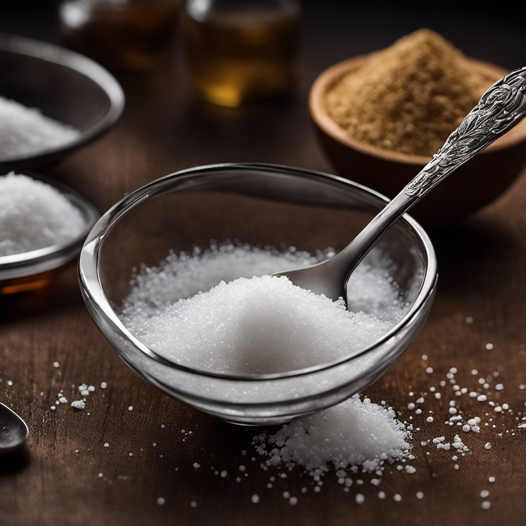 An image showcasing a teaspoon with a small pile of salt beside it