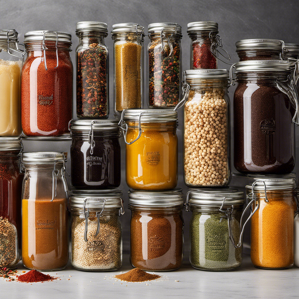 An image showcasing a clear glass jar filled with precisely measured 100 teaspoons of various ingredients, such as sugar, salt, and spices, highlighting the diverse quantities in a visually captivating way