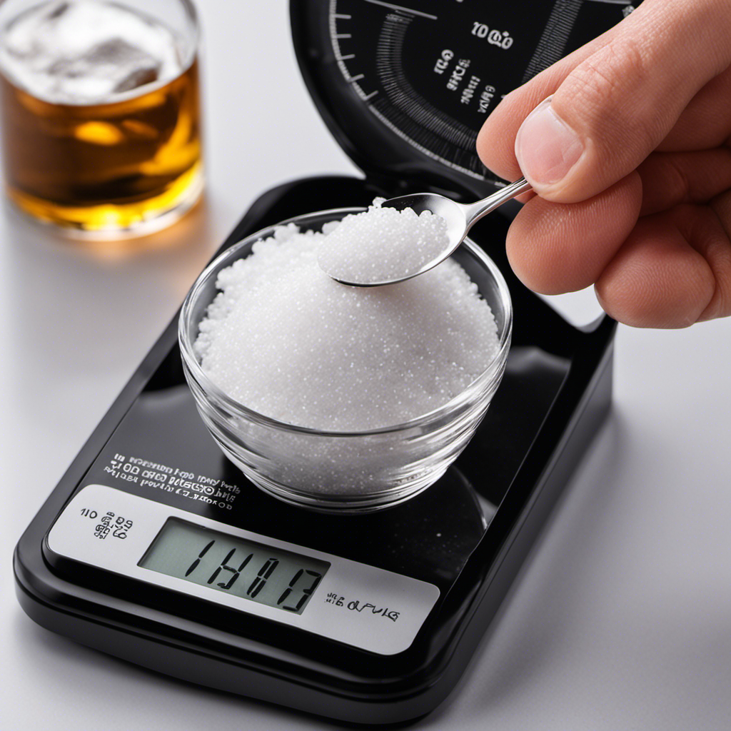 An image illustrating the conversion of 1000 mg of salt into teaspoons