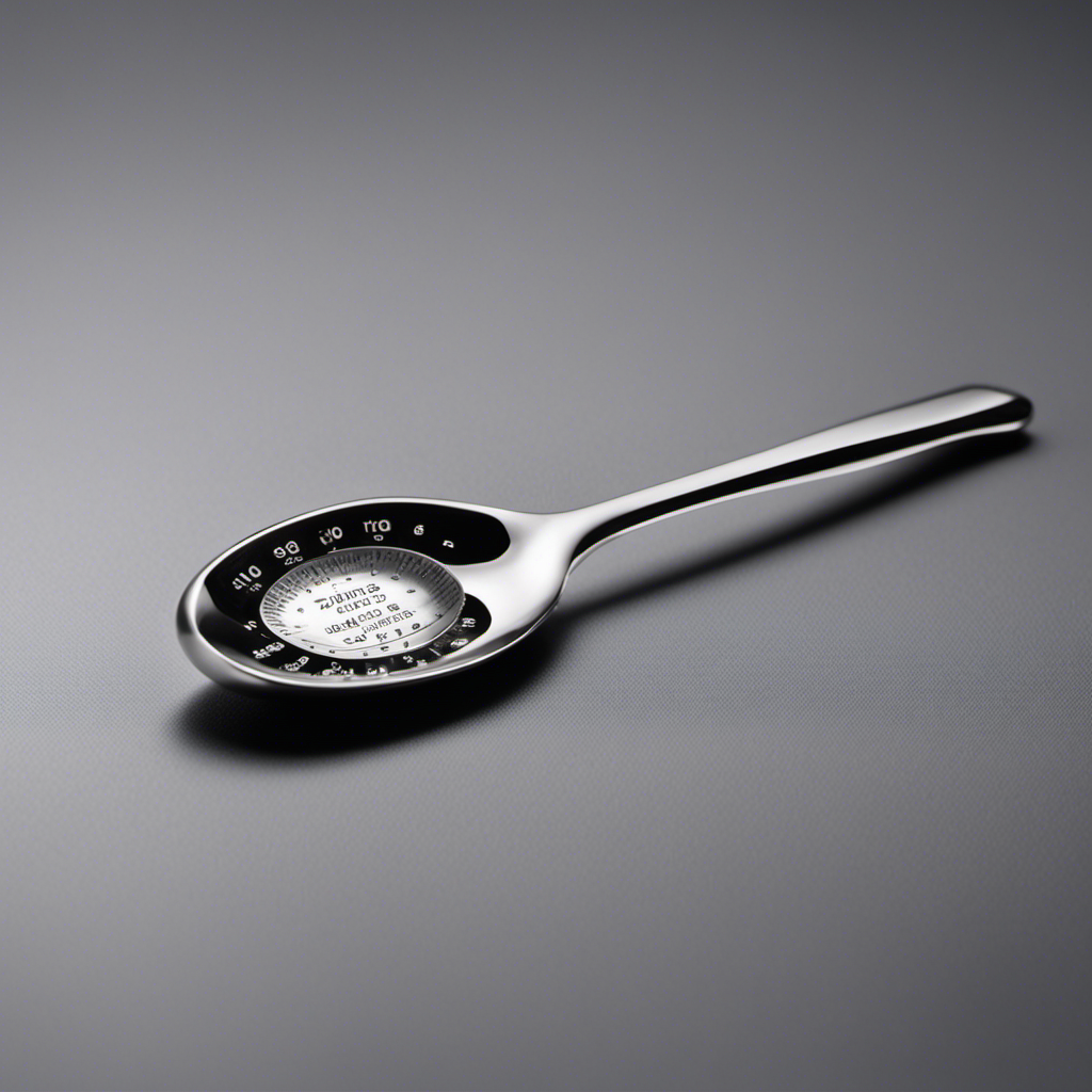 An image depicting a measuring spoon filled with 12