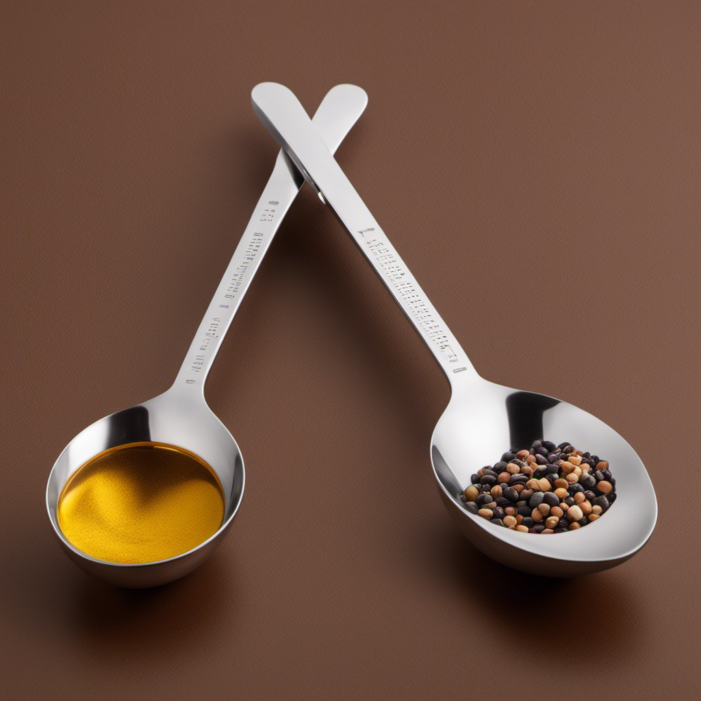 An image showcasing two measuring spoons side by side, one filled with 13 milliliters of liquid, while the other displays the equivalent amount in teaspoons