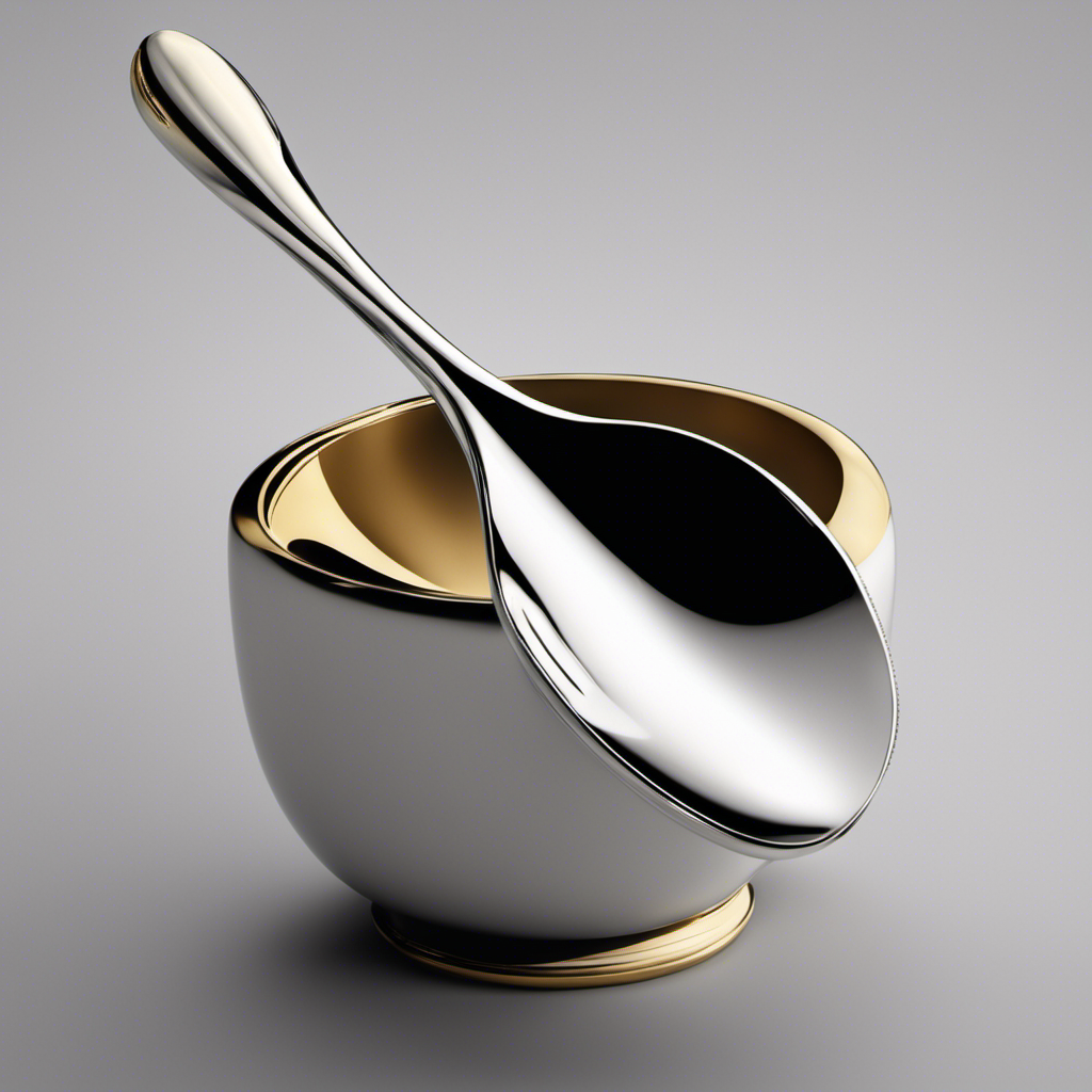 An image showcasing a teaspoon filled with 160 mg of a substance, beautifully contrasting the precise measurement against the delicate curves of the spoon, leaving viewers pondering the conversion