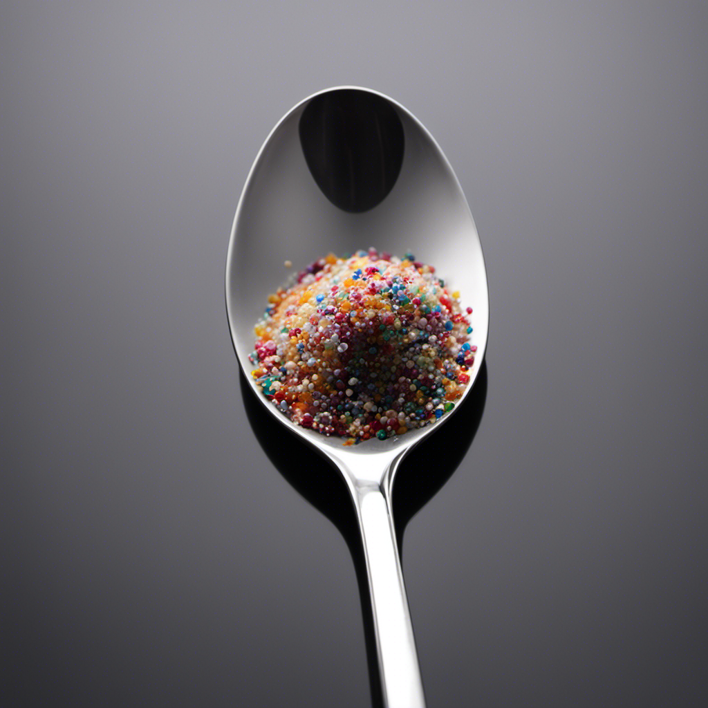 An image illustrating the equivalent of 17 grams of sugar in teaspoons