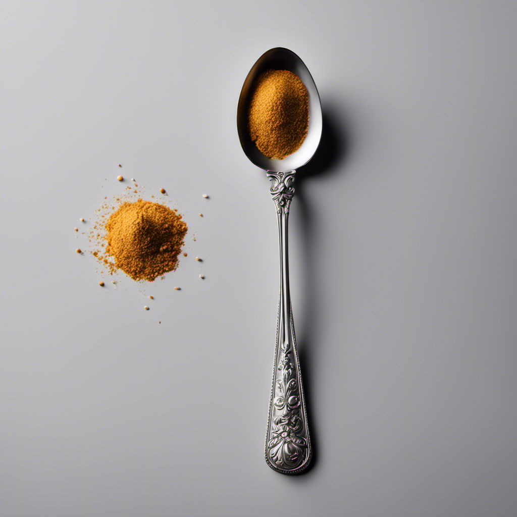 An image showcasing a delicate teaspoon filled with 17 grams of an ingredient