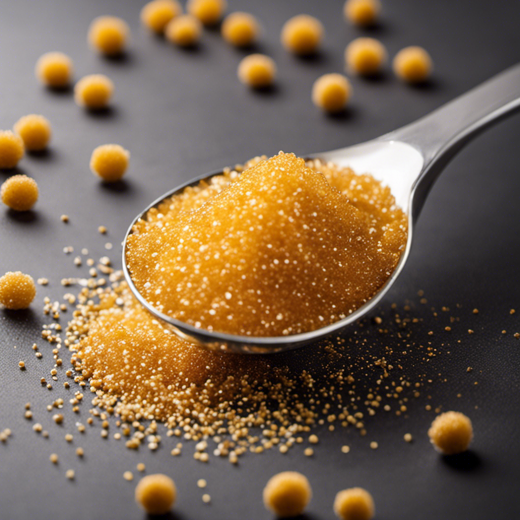 An image showcasing 18g of sugar in teaspoons