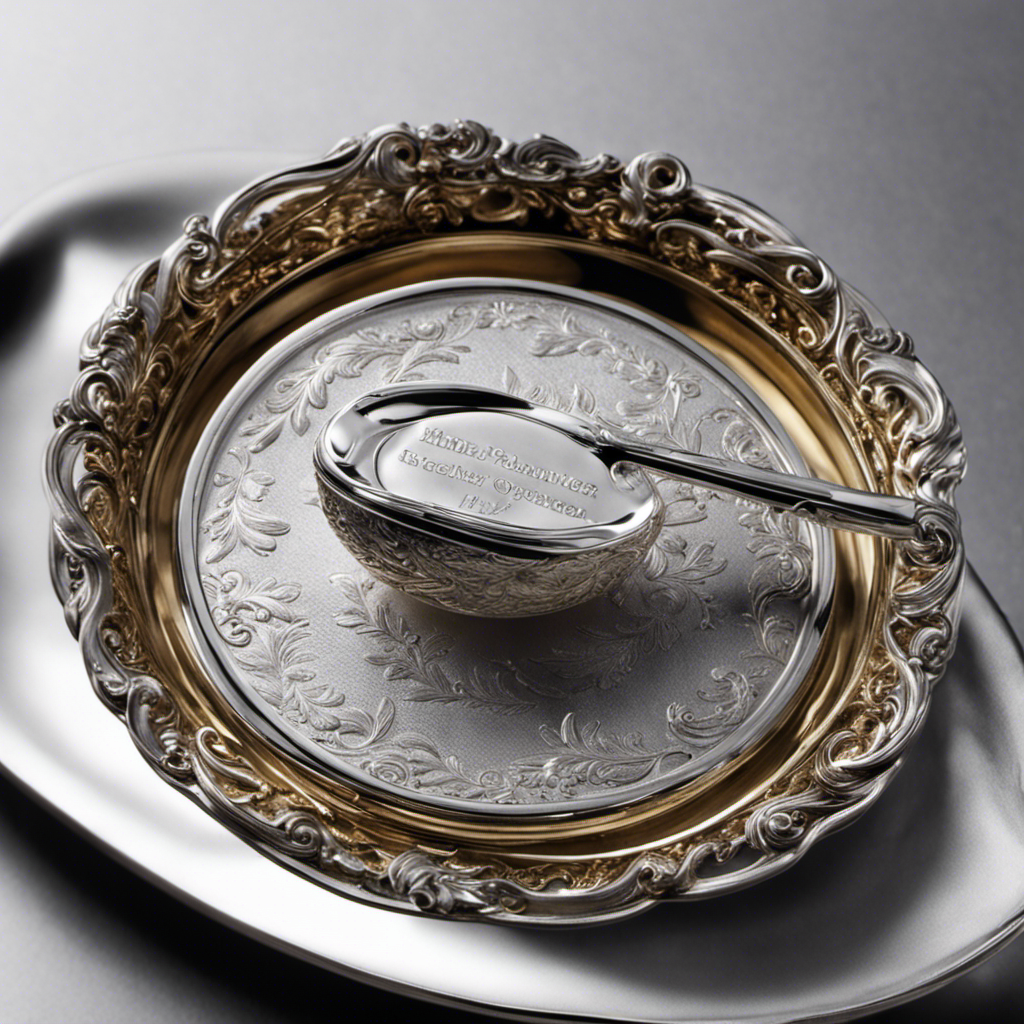 An image that showcases a delicate silver teaspoon, gently holding a single gram of a fine powdered substance, emphasizing the precision and balance required to measure such a small amount accurately