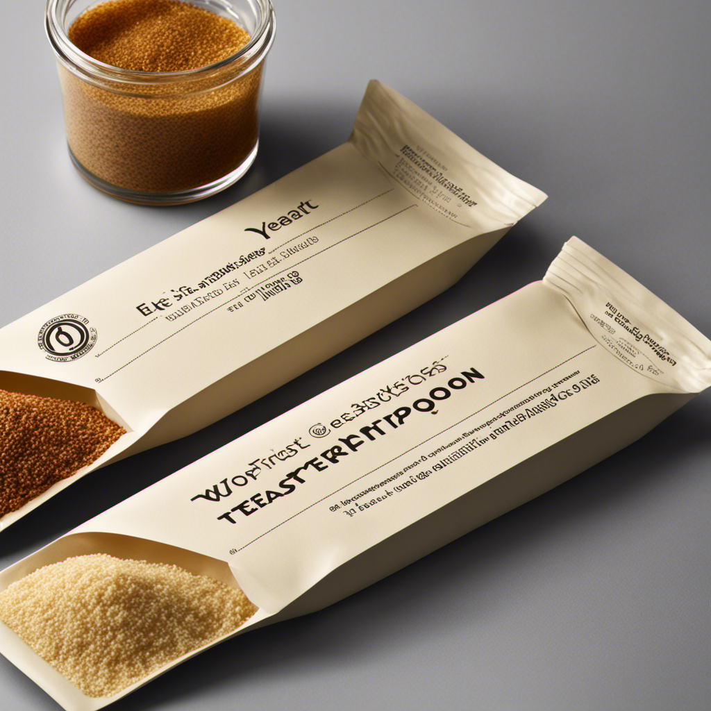 An image showcasing two envelopes of yeast teaspoons, emphasizing their precise measurement