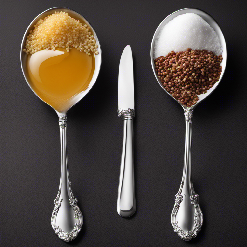 An image showcasing two identical teaspoons, filled to the brim with ingredients