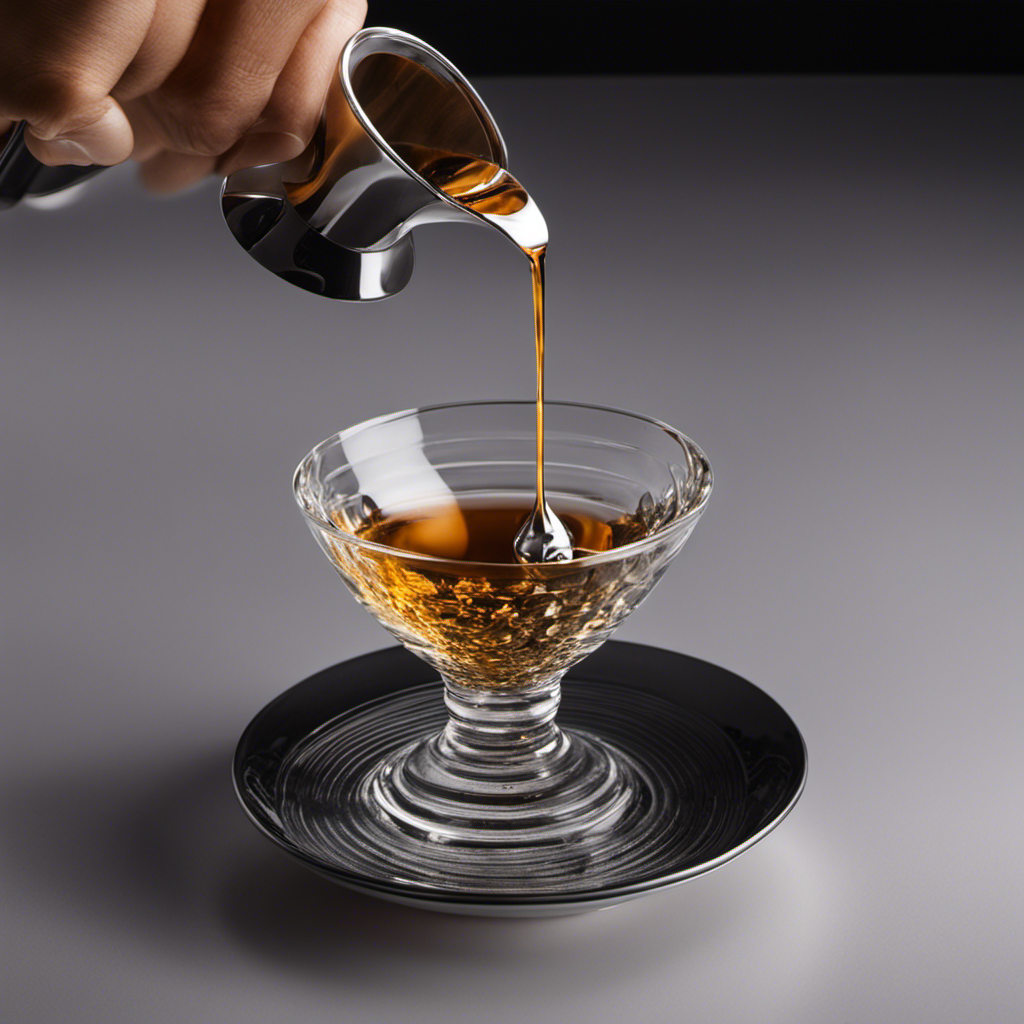 An image showcasing an overflowing teaspoon filled with precisely measured 20cc of liquid, capturing the exact volume