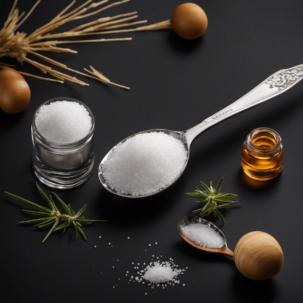 An image showcasing a small teaspoon filled with 2,000 milligrams of salt, emphasizing the precise measurement