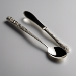 An image showcasing a delicate silver teaspoon filled with precisely measured 20 grams of a fine powdered substance, highlighting the meticulous measurement and conversion from grams to teaspoons