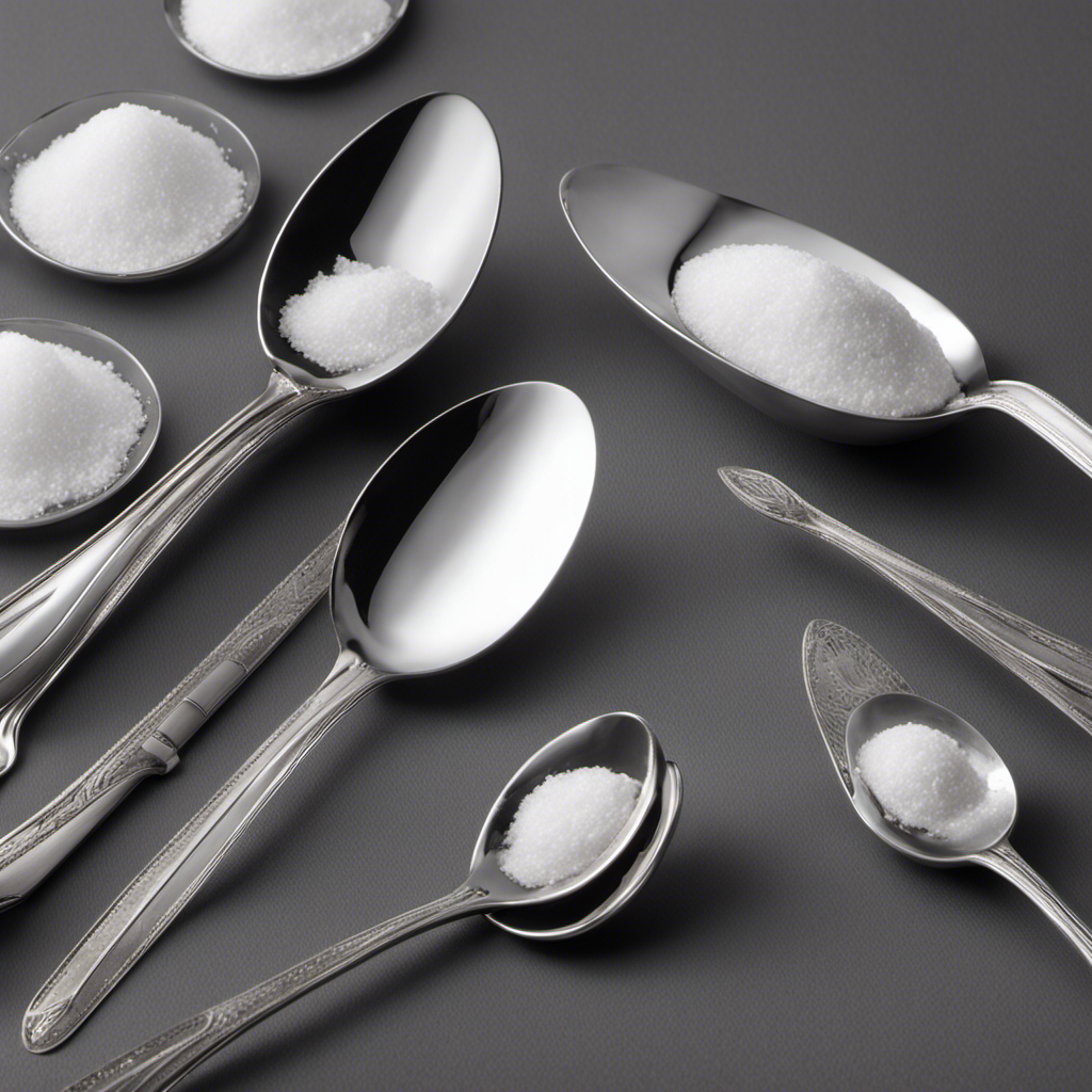 An image that visually conveys the quantity of 250 milligrams of salt in teaspoons