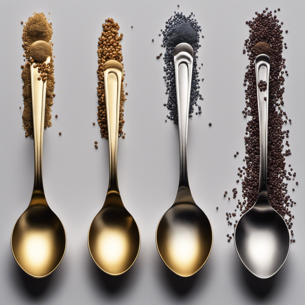 An image showcasing three identical teaspoons, each filled with a measured amount of a substance