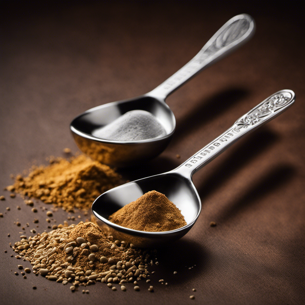 An image showcasing a measuring spoon filled with 3/4 ounce of a substance, with a clear view of the teaspoon markings for accurate measurement comparison