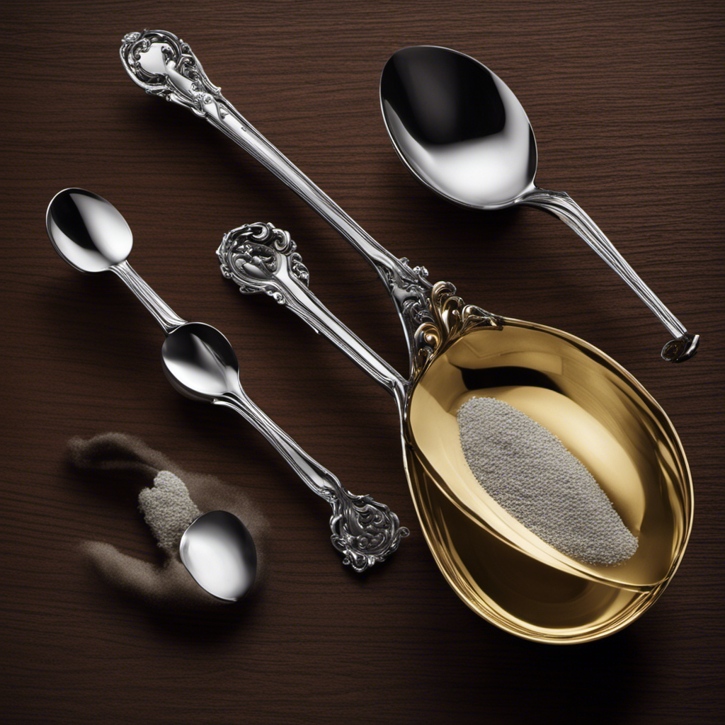 An image showcasing a measuring spoon filled with 3