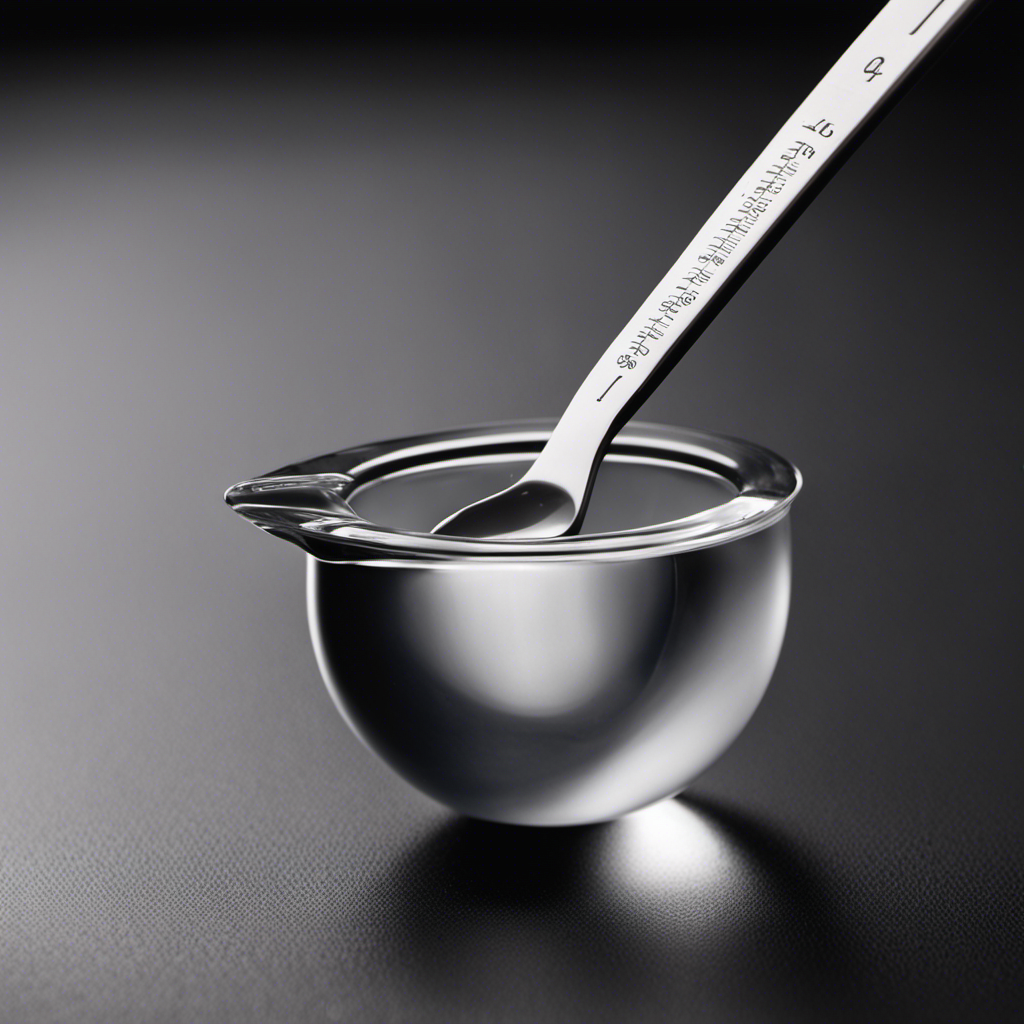An image showcasing a clear measuring spoon filled with precisely 3