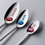 An image showcasing three small, precise teaspoons filled with Benadryl, each labeled with a clear "3 mg" marking