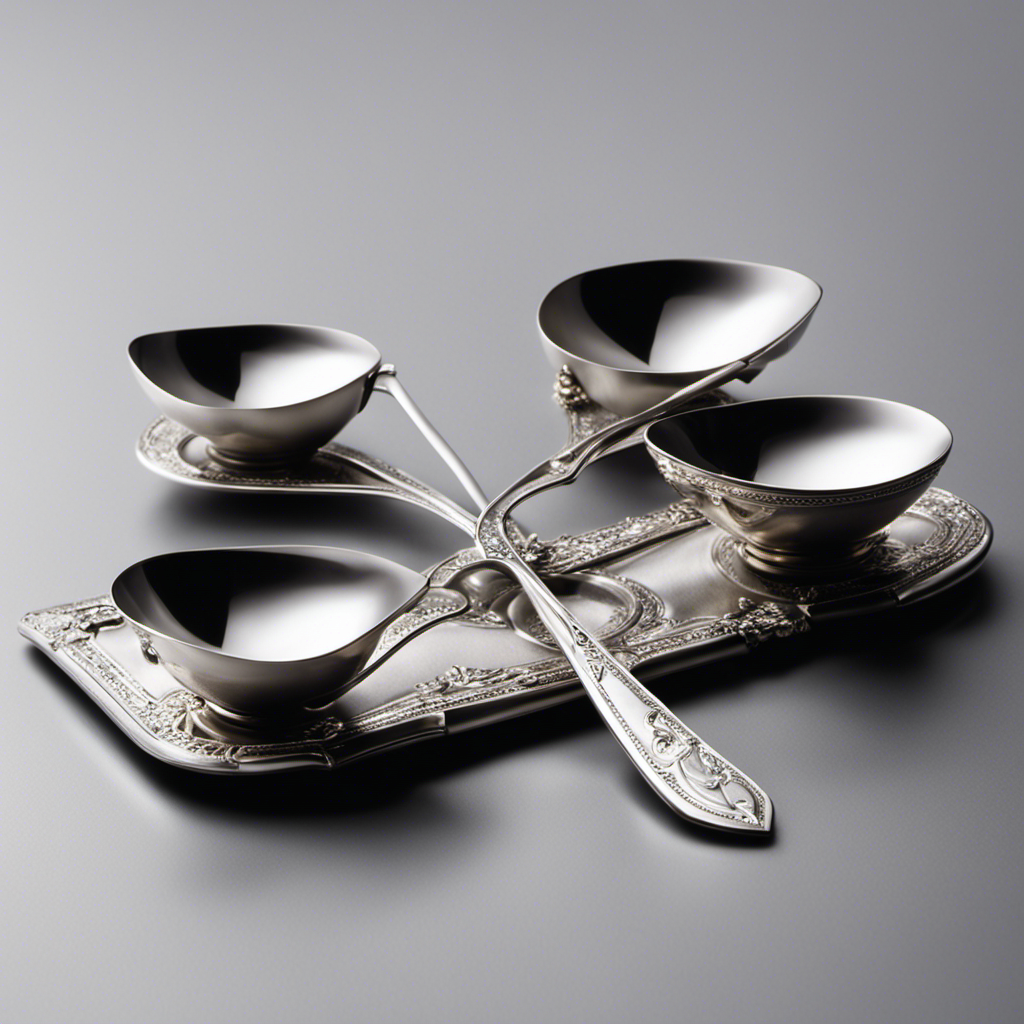 An image showcasing three delicate, silver teaspoons gracefully balanced on a precision scale