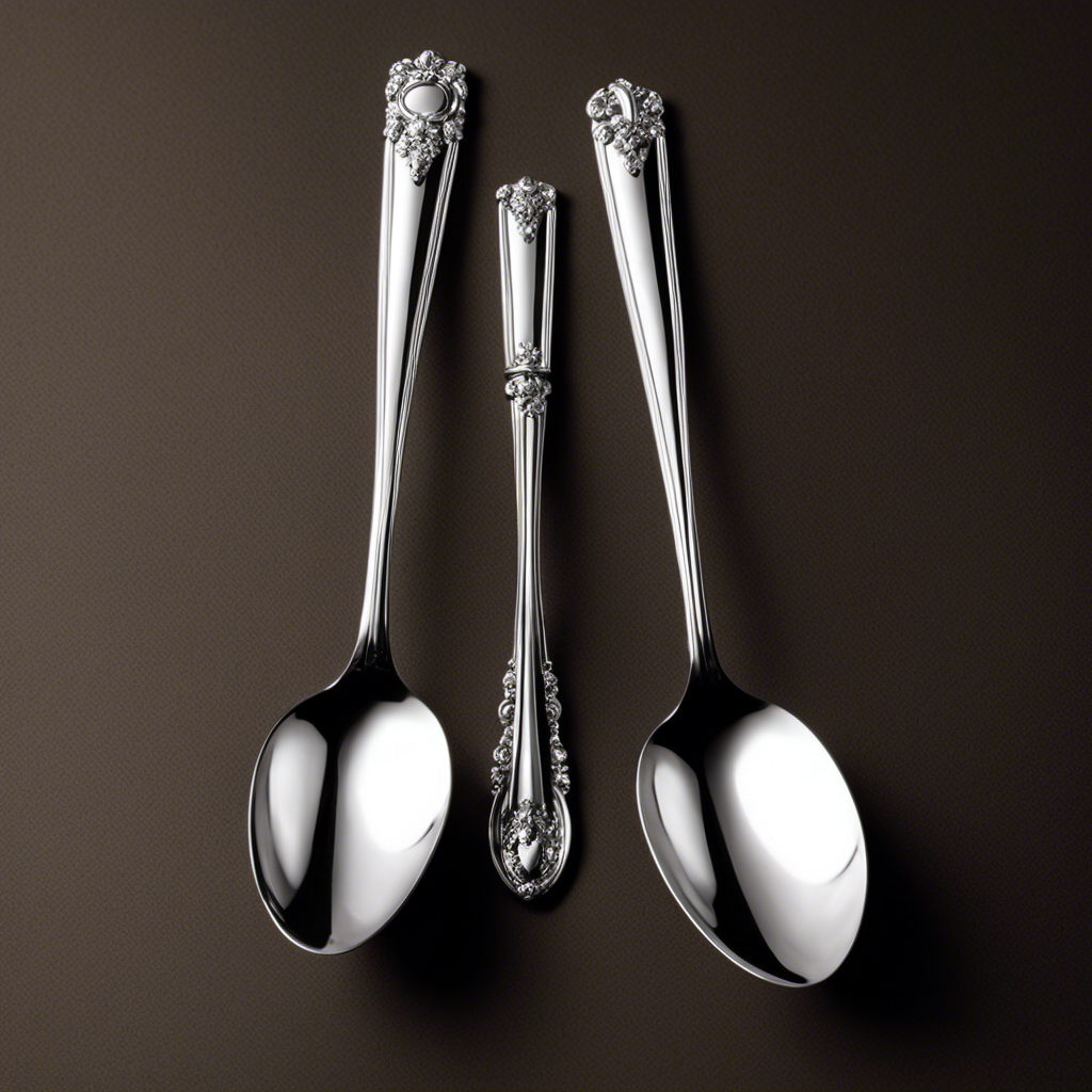 An image depicting three identical teaspoons of varying sizes, alongside a single tablespoon
