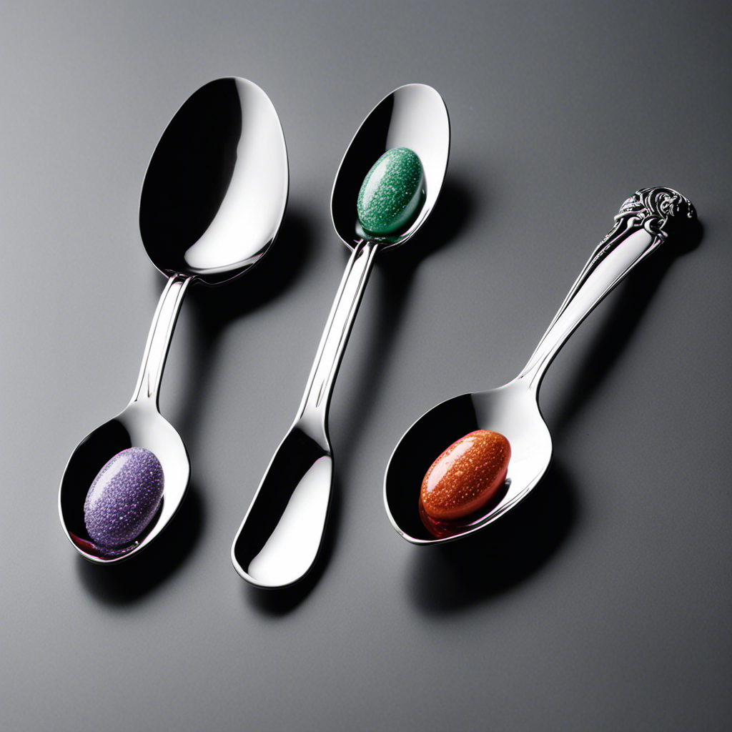 An image showcasing three precise teaspoons filled with hydrocodone 7